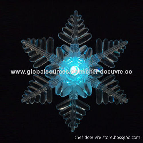 Christmas Suction Cup Snowflake, #11 with Color Changing LED